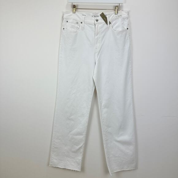 J.Crew Tall Full Length Slim Wide Leg Jean White Relaxed High Rise US 31 T NWT - Picture 5 of 14